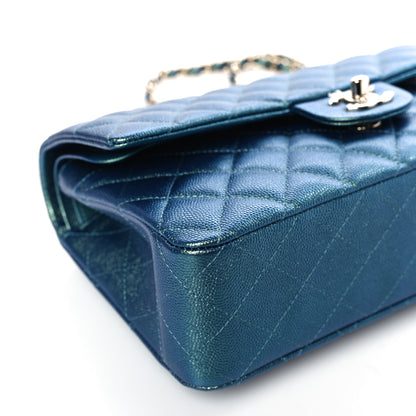 Chanel Iridescent Caviar Quilted Medium Double Flap Green 8 of 10