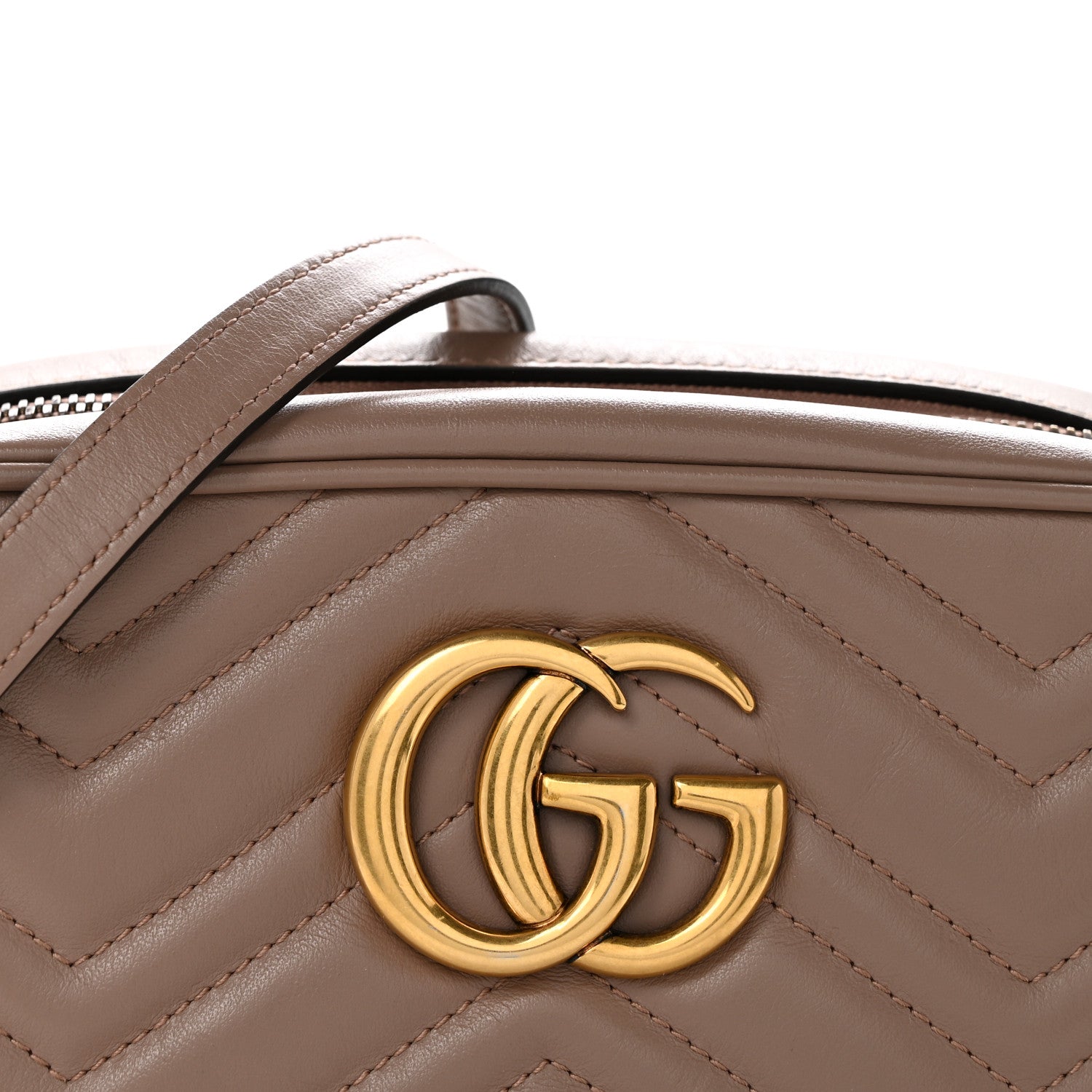 Gucci Calfskin Matelasse Small GG Marmont Chain Shoulder Bag  Porcelain Rose 8 of 13