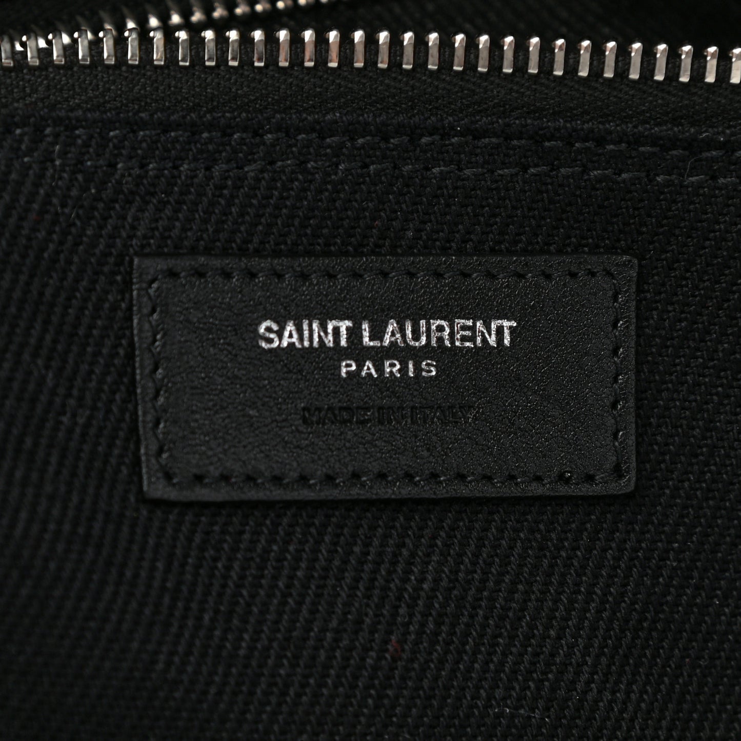 Linen Calfskin Rive Gauche North South Tote Black