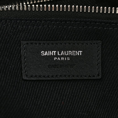 Saint Laurent Linen Calfskin Rive Gauche North South Tote Black 6 of 8