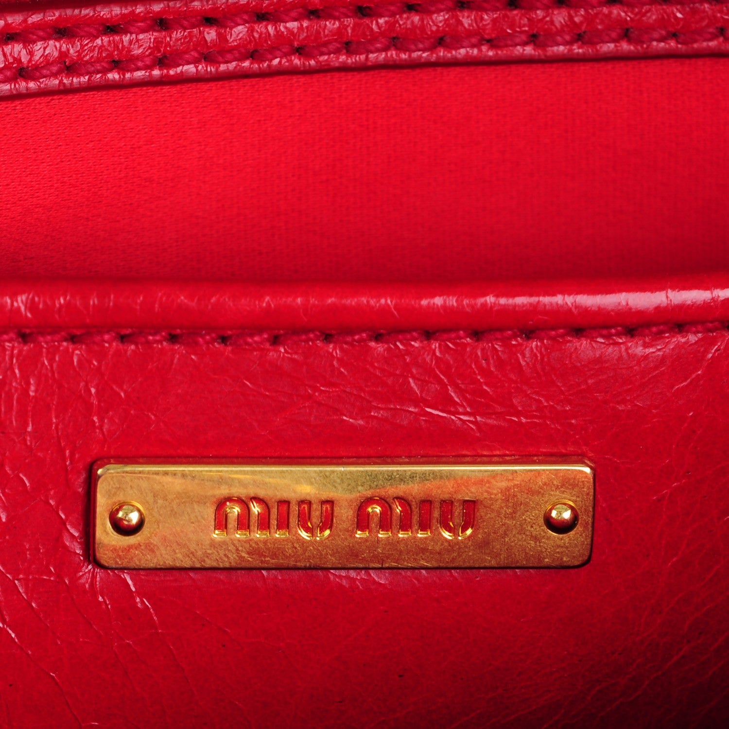 Miu Miu Vitello Shine Zip Tote Rosso 6 of 10