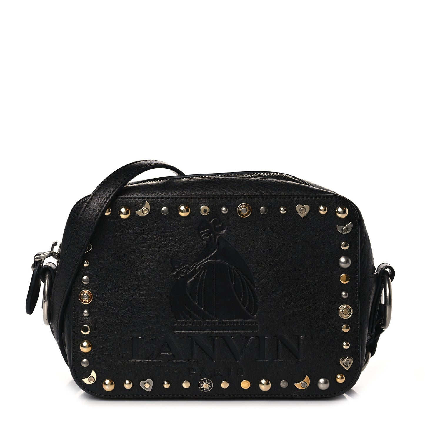 Calfskin Studded Nomad Crossbody Black