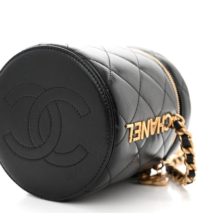Chanel Lambskin Quilted Side Note Vanity Black 10 of 10