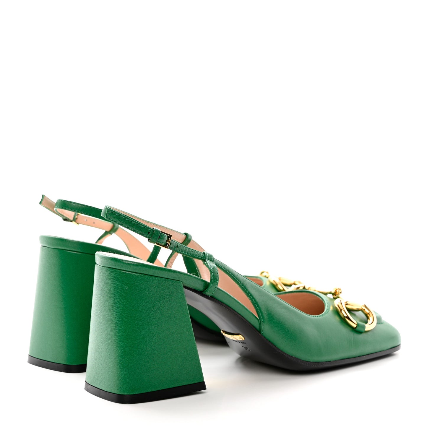 Malaga Kid Horsebit 75mm Slingback Pumps 39 New Shamarock