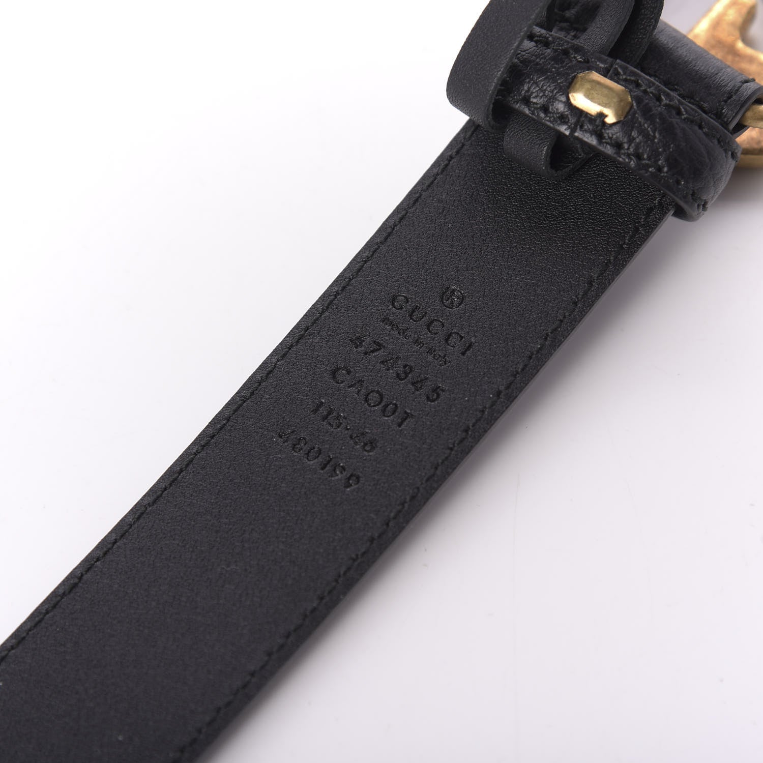 Gucci Calfskin Mens Interlocking G Belt 115 46 Black 6 of 7