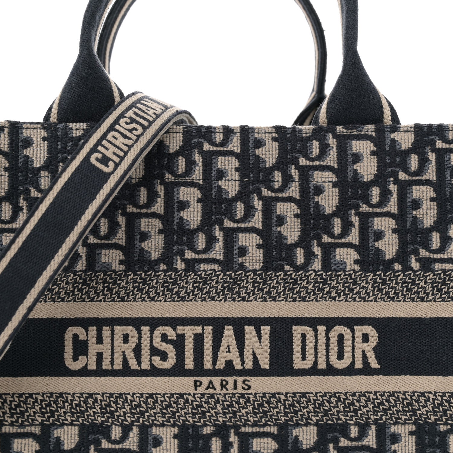 Christian Dior Oblique Calfskin Small Book Tote With Strap Blue Multicolor 8 of 11