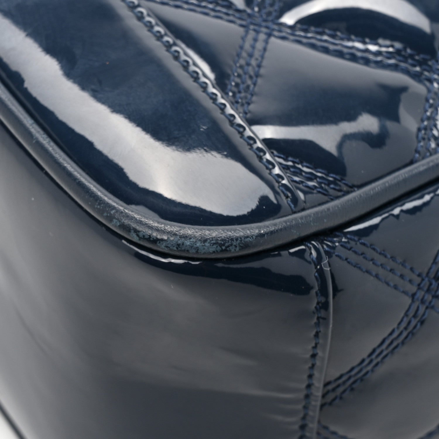 Saint Laurent Patent Quilted 80's Vanity Bag Blue 15 of 17