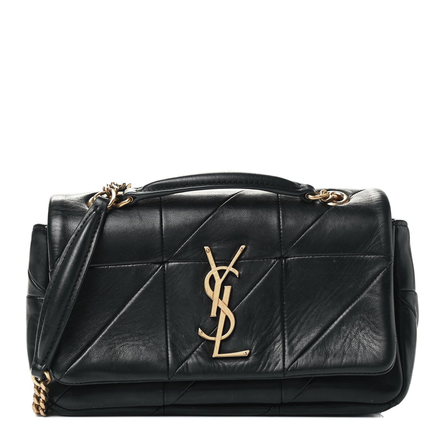 Lambskin Patchwork Monogram Small Jamie Black
