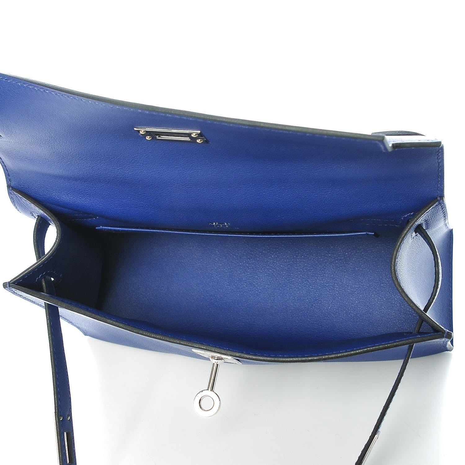 Hermes Swift Kelly Pochette Clutch Bleu Electrique 8 of 24