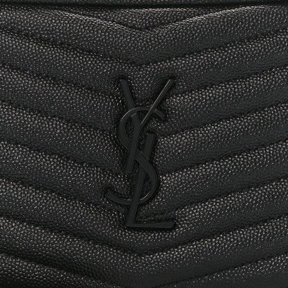 Saint Laurent Grain De Poudre Matelasse Monochrome Monogram Mini Lou Camera Bag Black 8 of 10