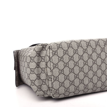 Gucci GG Supreme Monogram Selleria Calfskin Messenger Diaper Bag Beige Ebony Cocoa Dark Chocolate 9 of 10