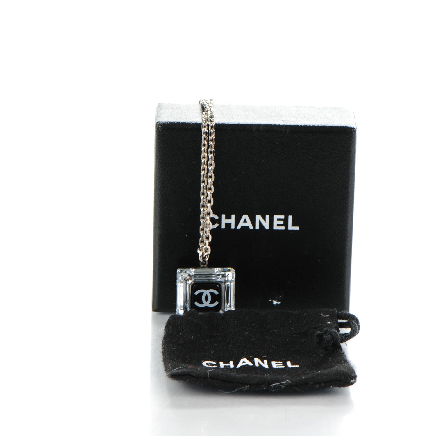 Chanel Crystal CC Square Pendant Necklace 5 of 5