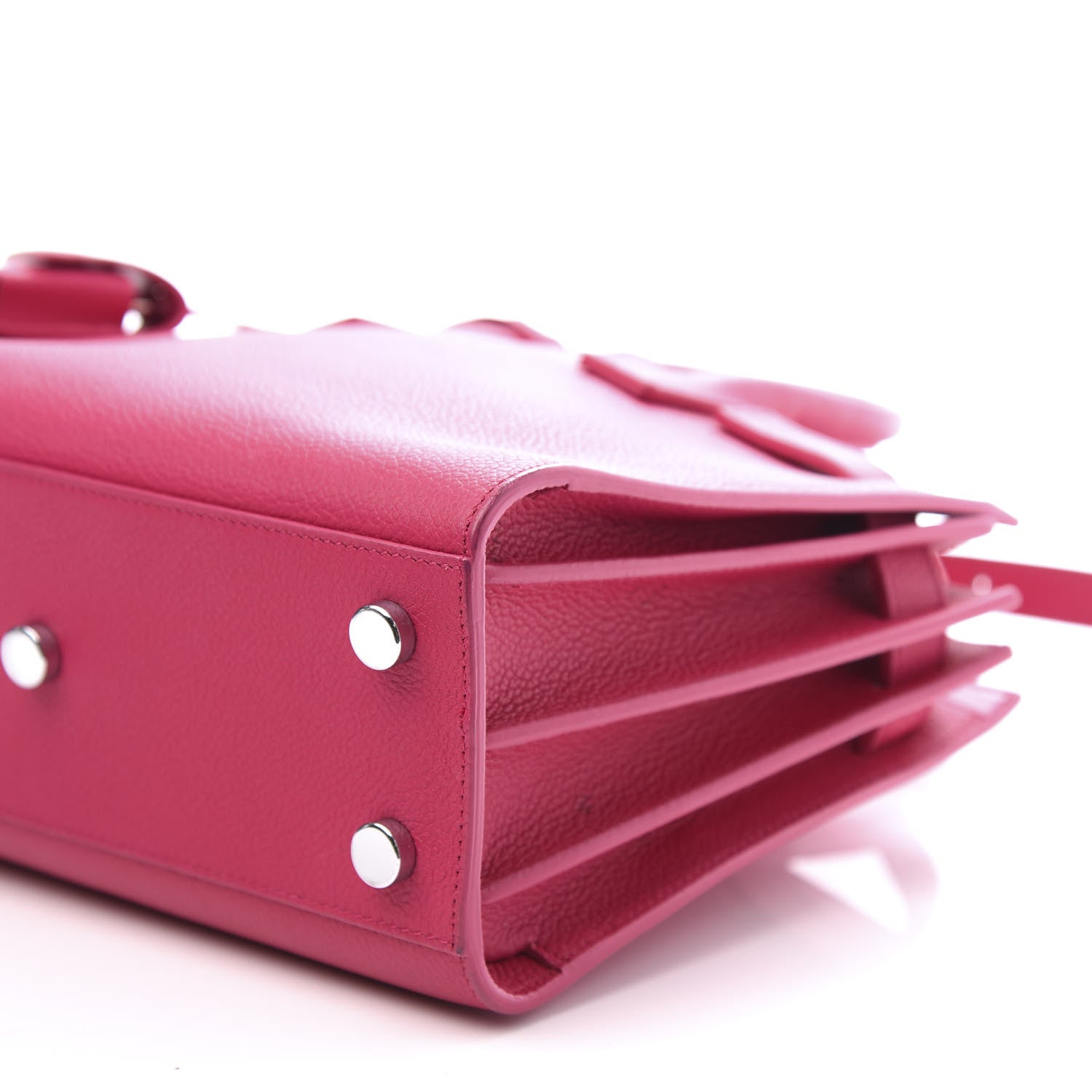 Saint Laurent Grained Calfskin Nano Sac De Jour Fuchsia 8 of 12