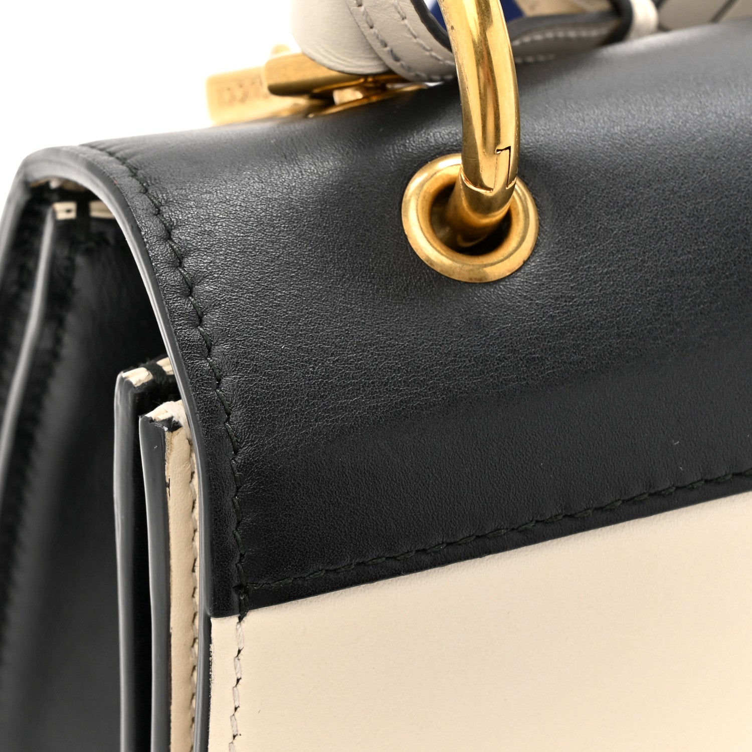 Gucci Calfskin Sylvie Web Small Queen Margaret Top Handle Bag Black White 13 of 14