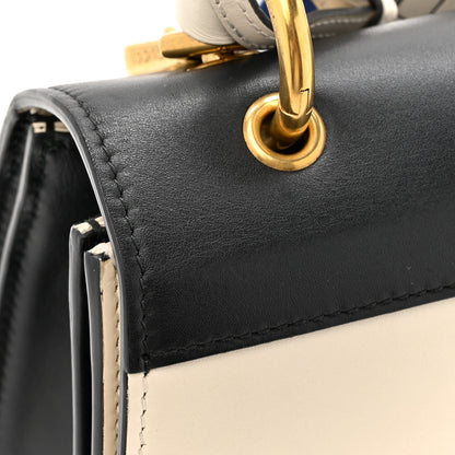 Gucci Calfskin Sylvie Web Small Queen Margaret Top Handle Bag Black White 13 of 14