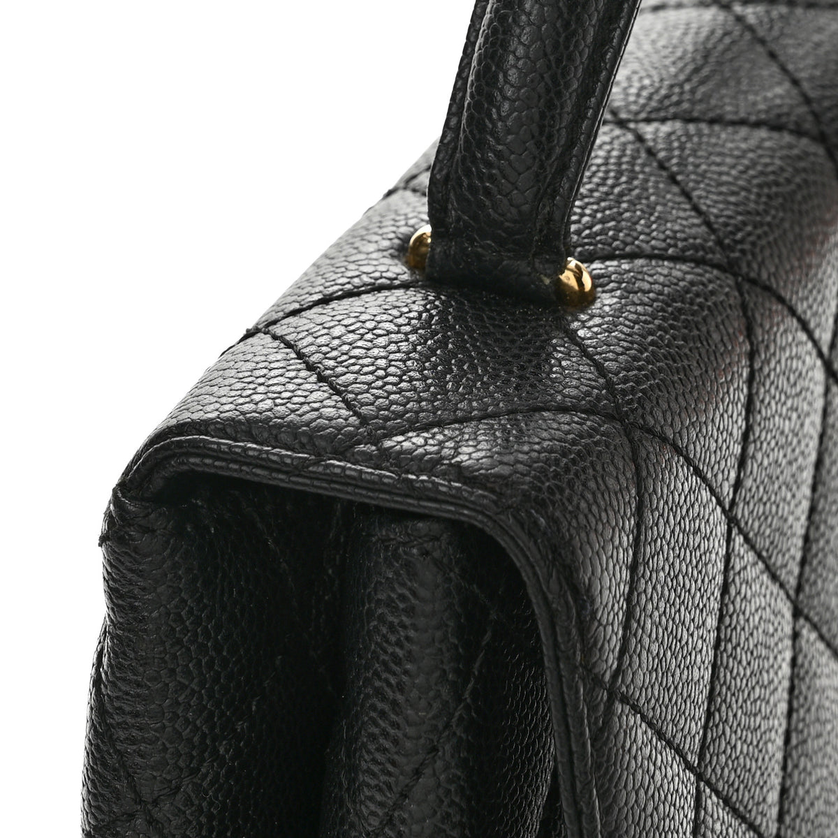 Caviar Quilted Jumbo Kelly Flap Black
