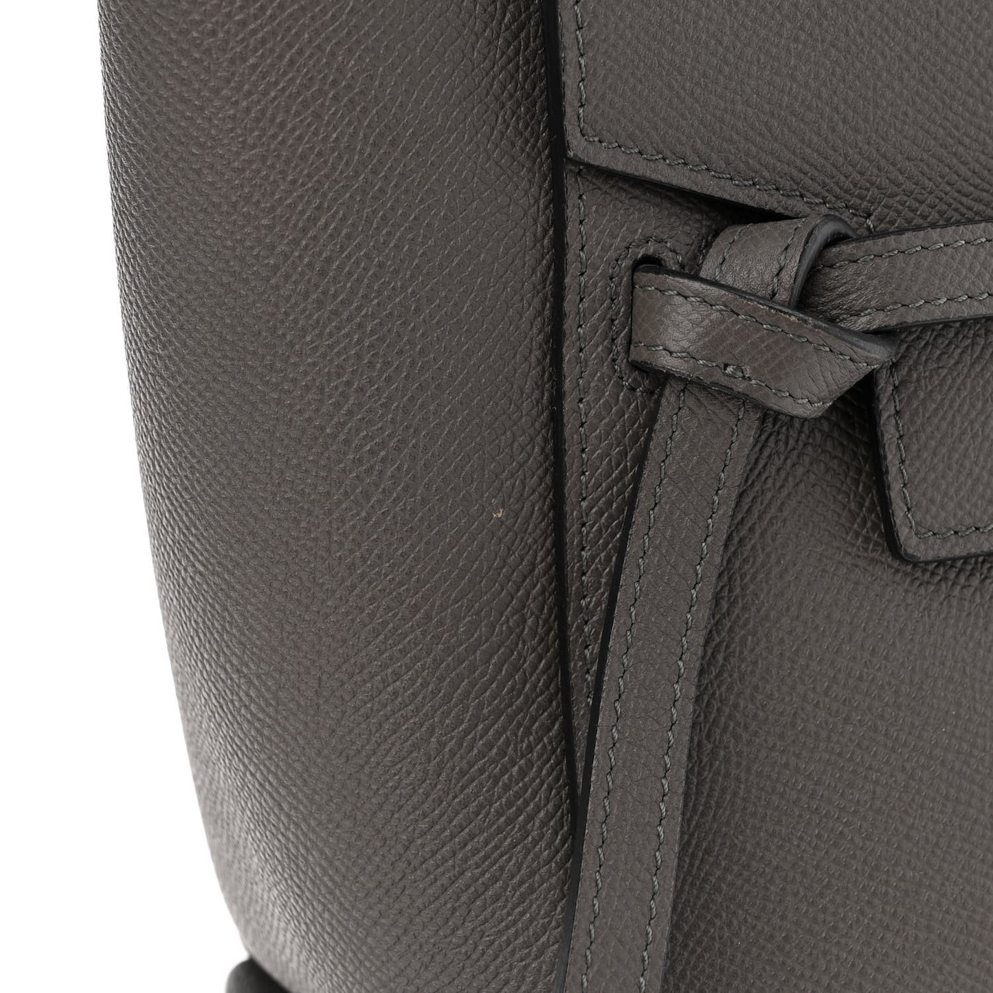 Grained Calfskin Nano Belt Bag Grey