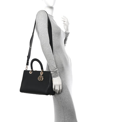 Christian Dior Bullcalf Medium Lady D-Sire Tote Black 2 of 10