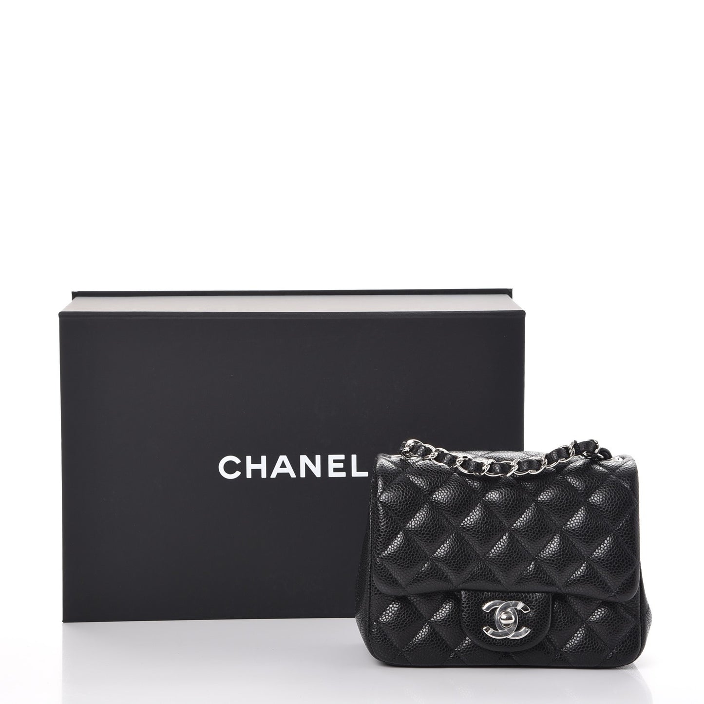 Caviar Quilted Mini Square Flap Black