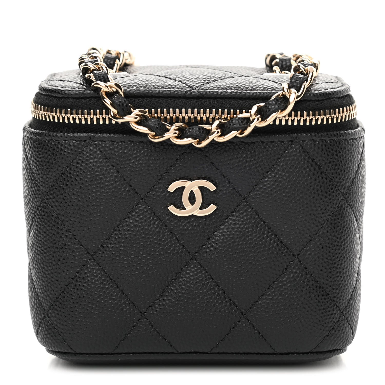 Chanel Caviar Quilted Mini Vanity Case With Chain Black 1 of 11