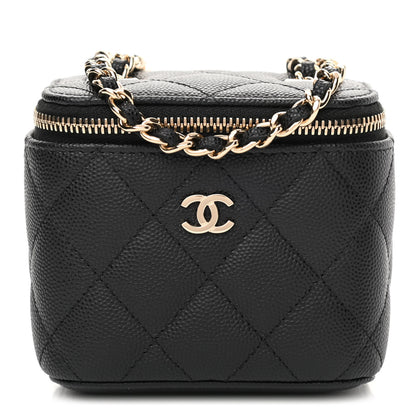 Chanel Caviar Quilted Mini Vanity Case With Chain Black 1 of 11