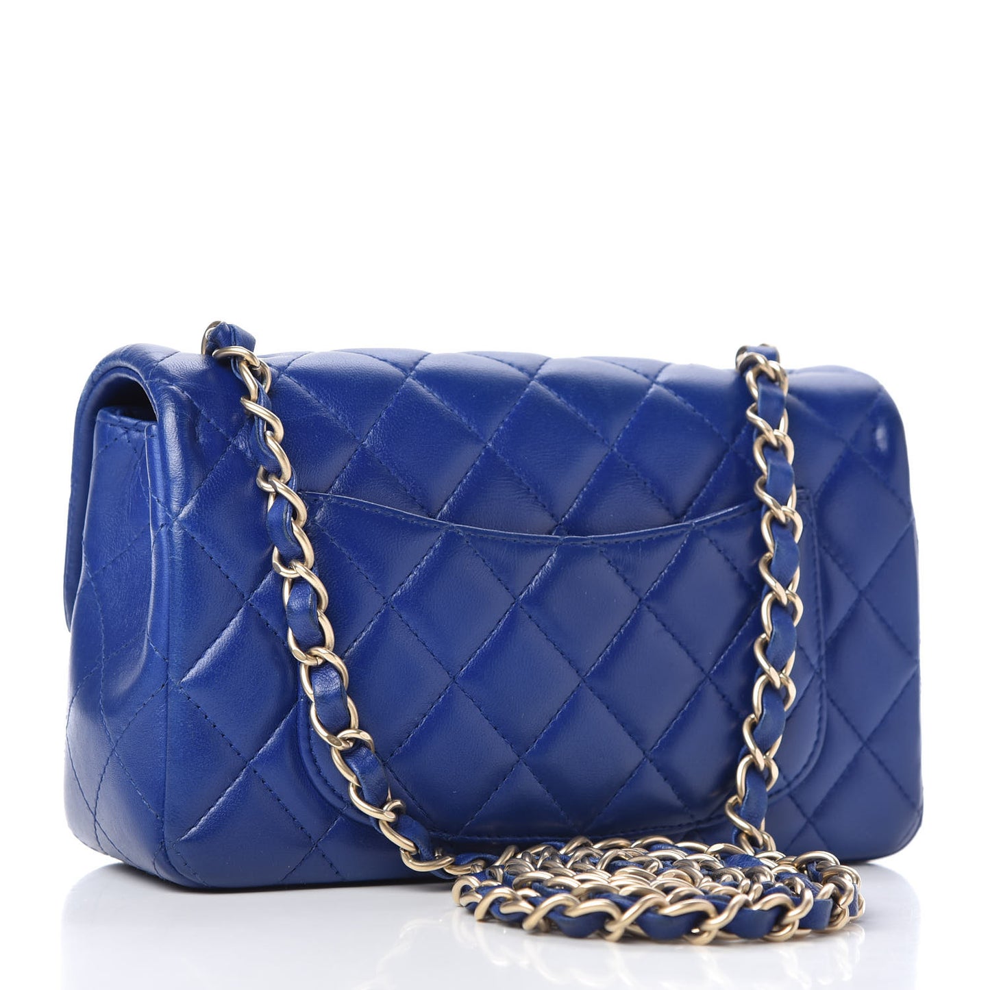 Lambskin Quilted Mini Rectangular Flap Royal Blue