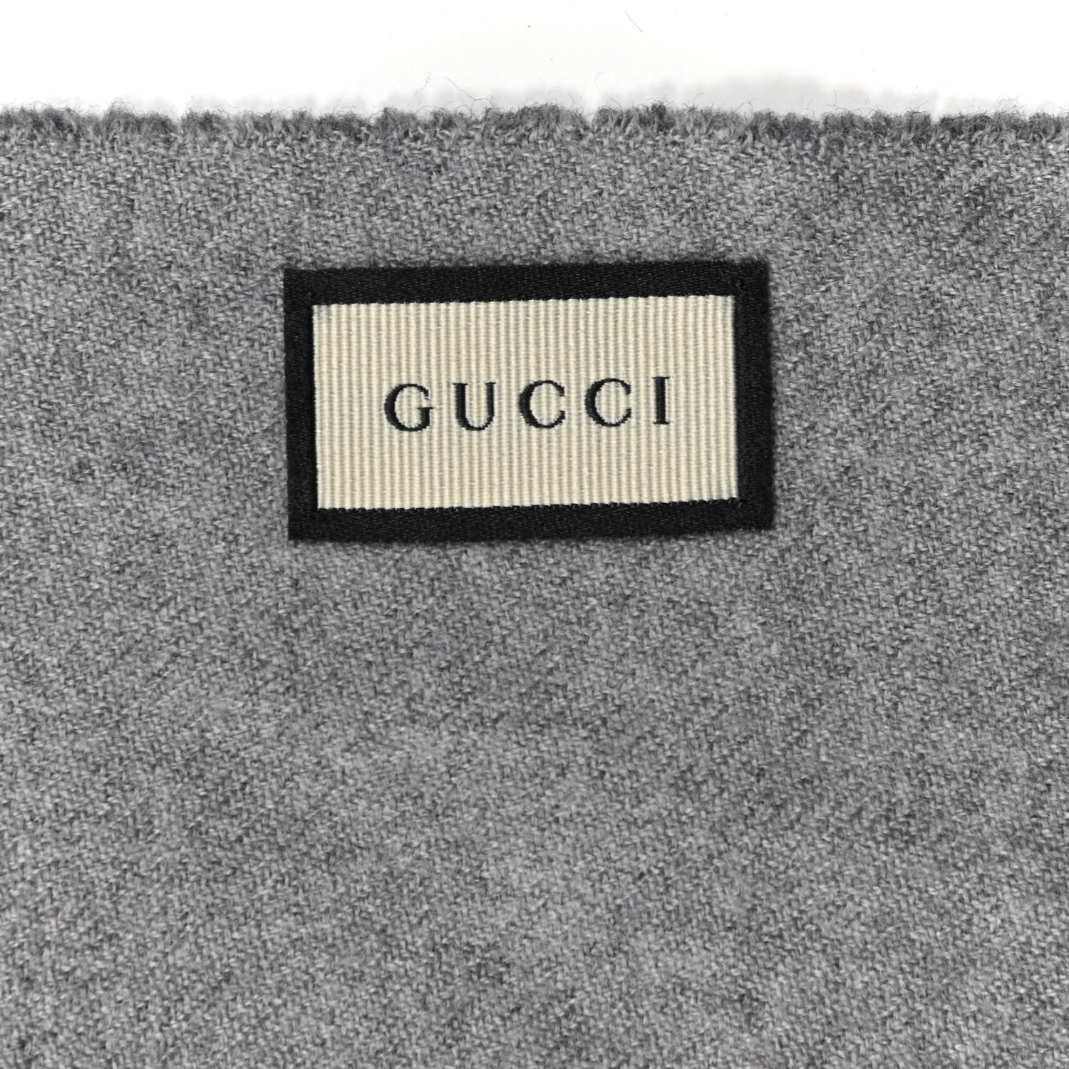 Gucci Wool GG Monogram Newov Scarf Dark Grey 3 of 4