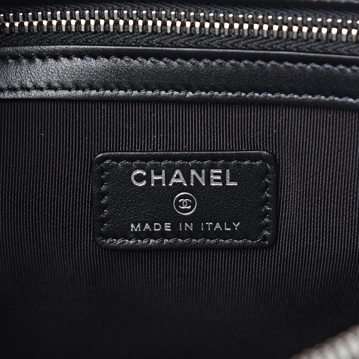 Chanel Canvas Sequin Medium Deauville Cosmetic Pouch Black 5 of 8