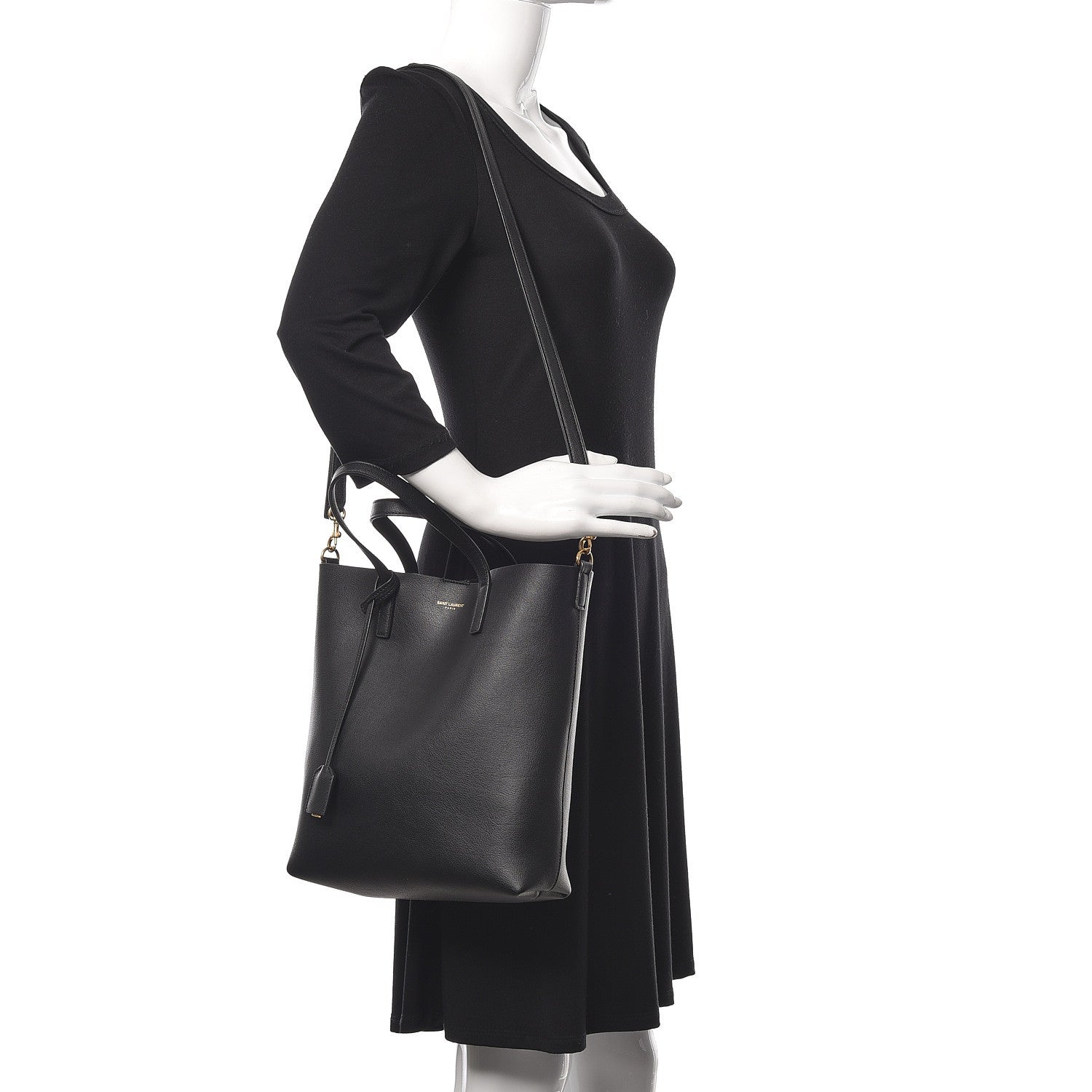 Saint Laurent Calfskin Toy Shopping Tote Black 2 of 15