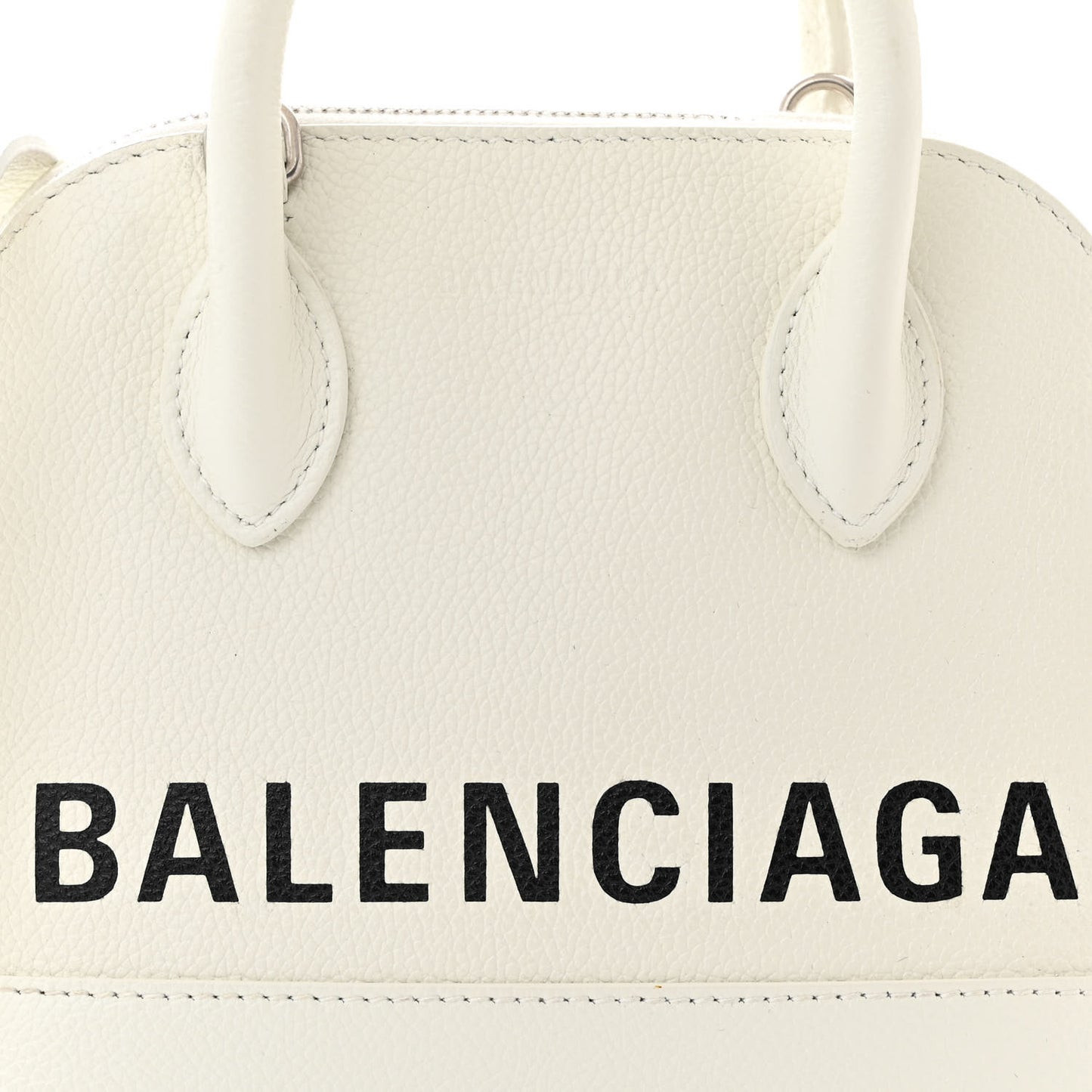 Grained Calfskin XXS Ville Top Handle Bag White Black