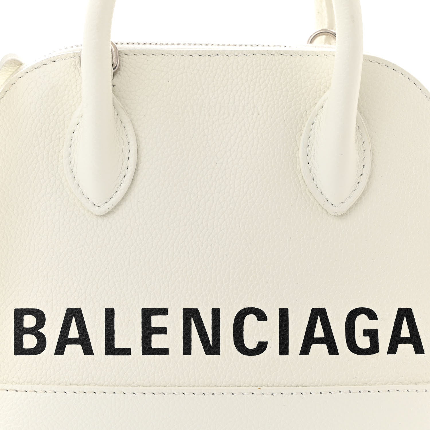 Balenciaga Grained Calfskin XXS Ville Top Handle Bag White Black 9 of 13