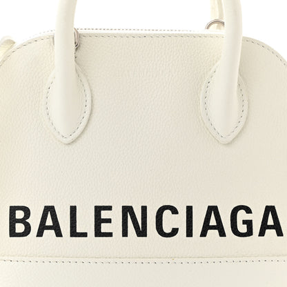 Balenciaga Grained Calfskin XXS Ville Top Handle Bag White Black 9 of 13