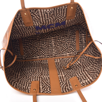 MCM Visetos Large Liz Reversible Shopper Tote Cognac 10 of 14