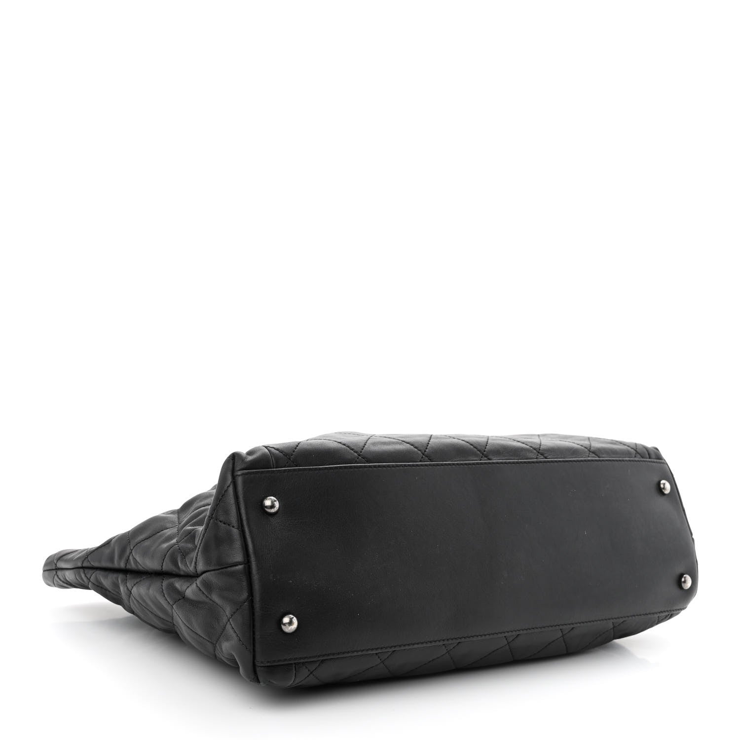 Chanel Calfskin Quilted Large Coco Pleats Tote Black 4 of 12
