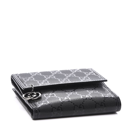 Gucci Imprime Monogram GG Pierce French Flap Wallet Black 3 of 10