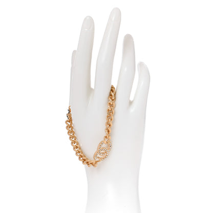 Chanel Crystal CC Chain Link Bracelet Gold 2 of 5