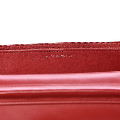 Chanel Lambskin Quilted Wallet On Chain WOC Red 6 of 13