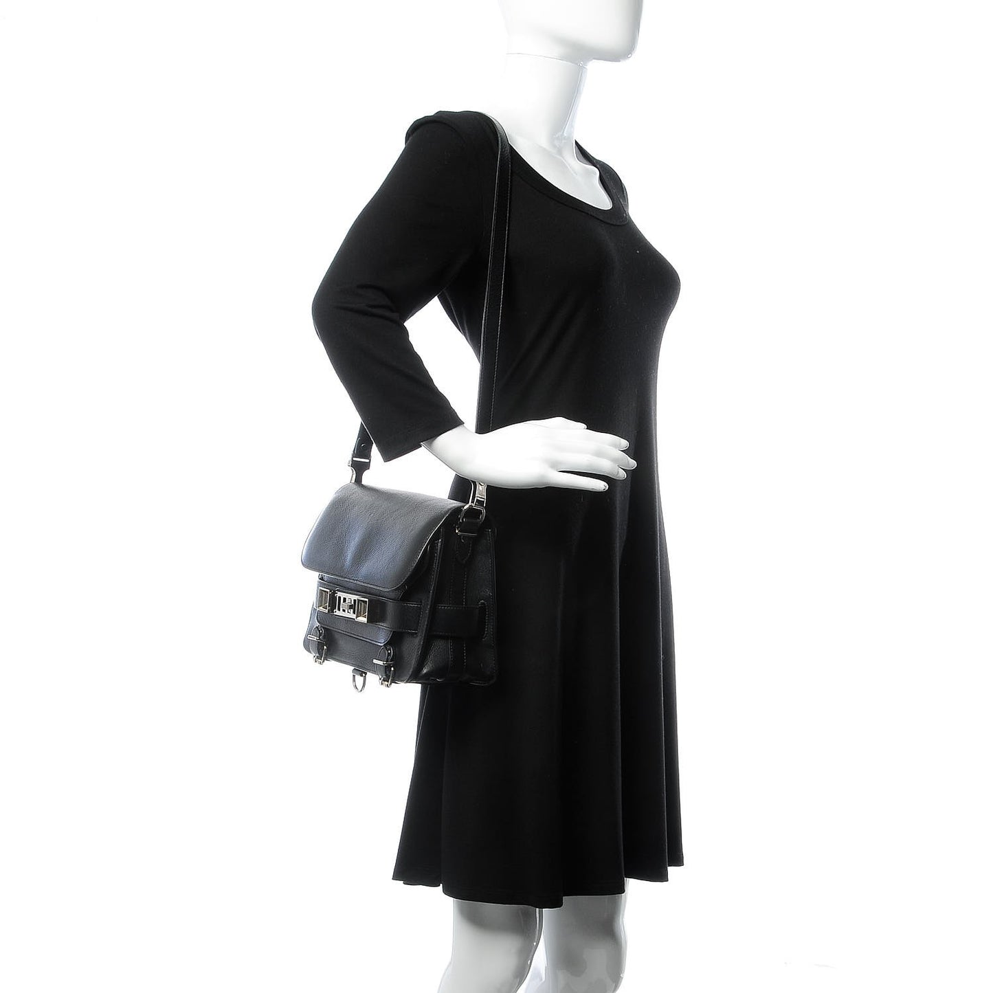 Calfskin PS11 Classic Shoulder Bag Black