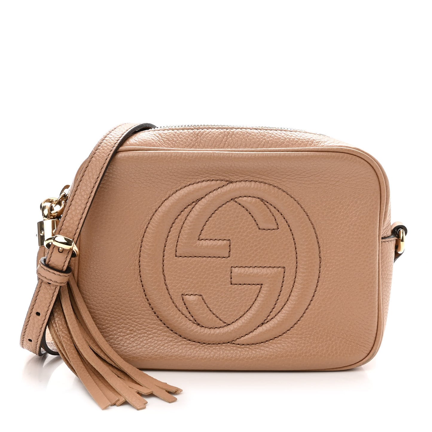 Pebbled Calfskin Small Soho Disco Bag Camelia