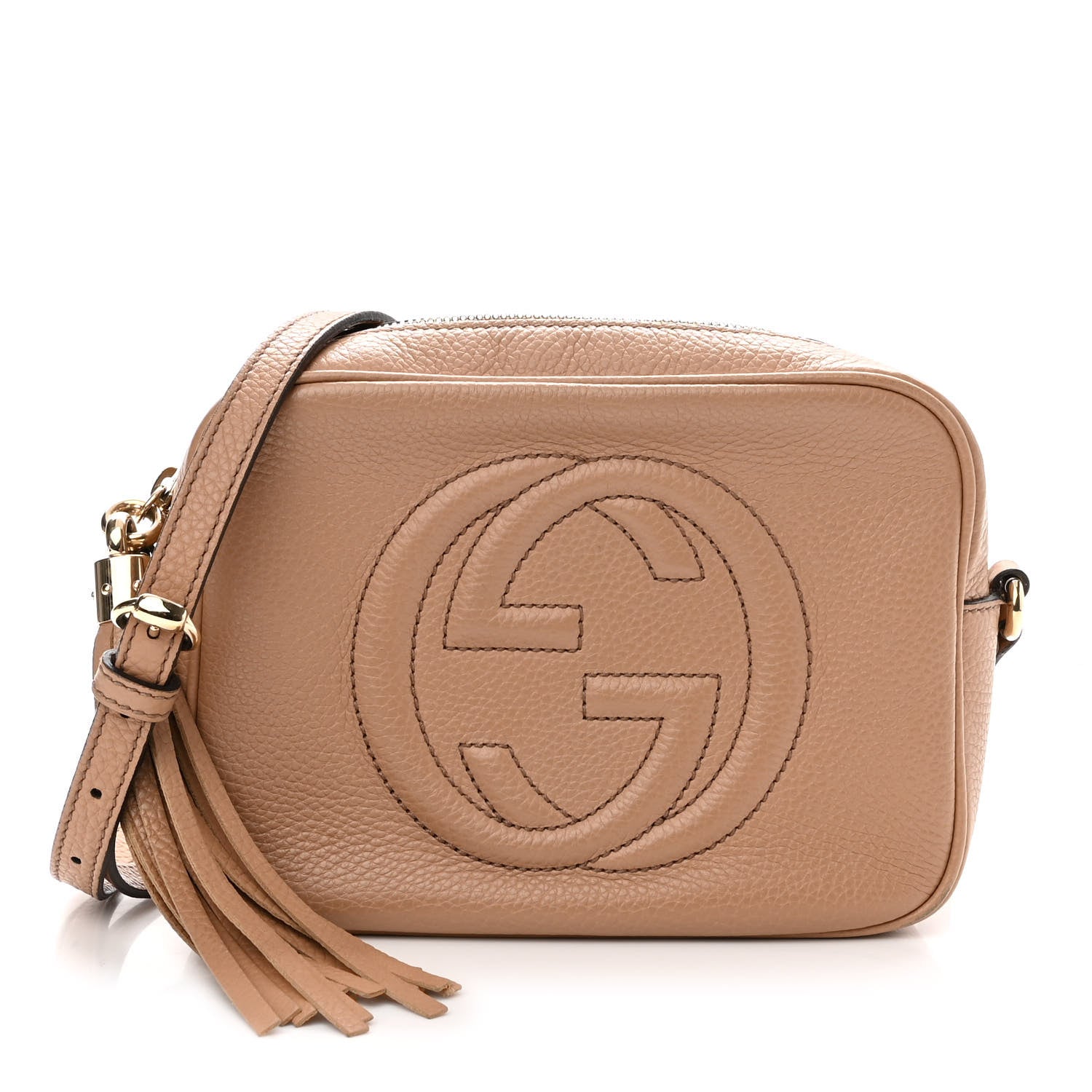 Gucci Pebbled Calfskin Small Soho Disco Bag Camelia 1 of 12