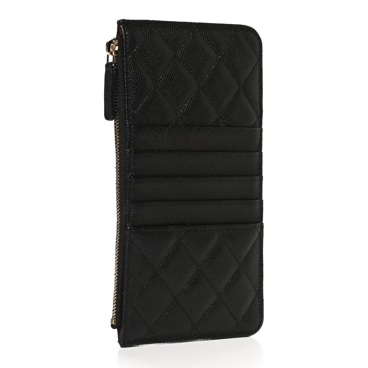 Chanel Caviar Quilted Classic Flat Wallet Pouch Black 3 of 12