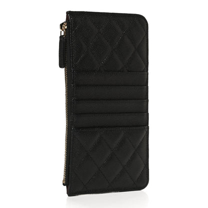 Chanel Caviar Quilted Classic Flat Wallet Pouch Black 3 of 12