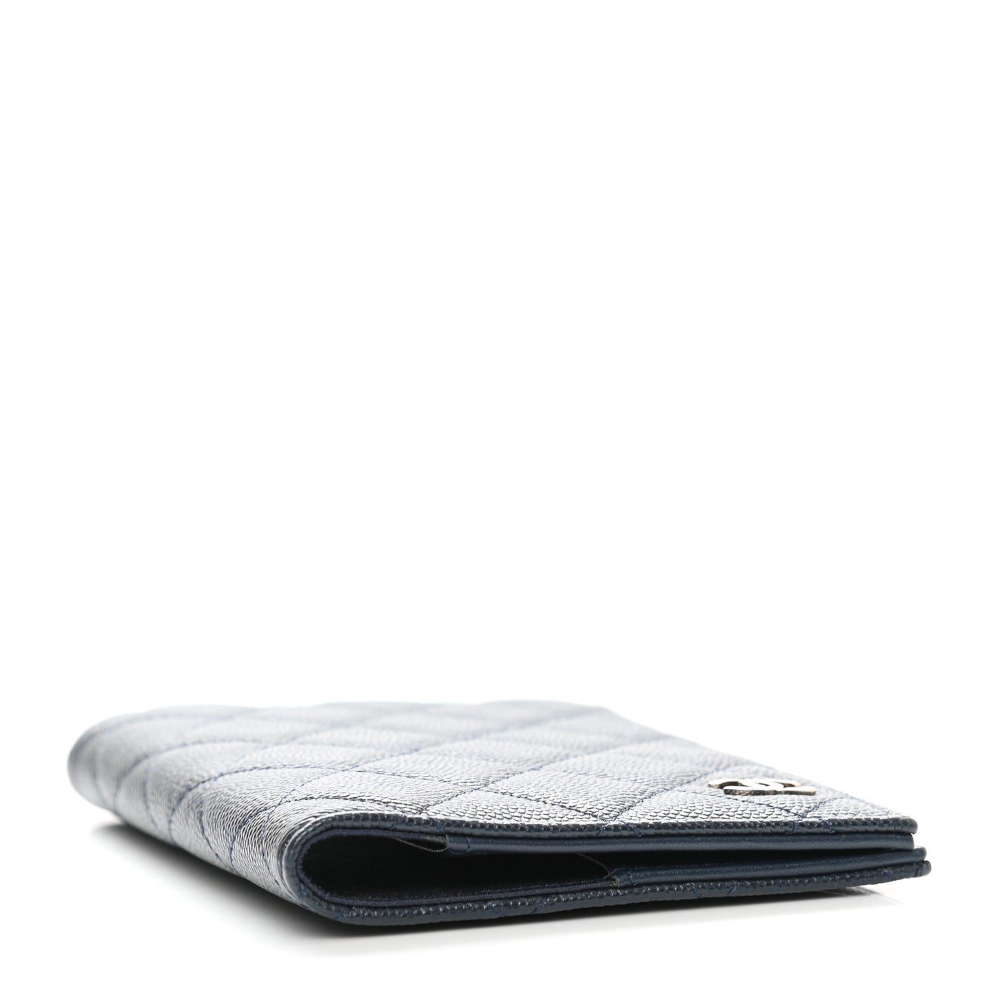 Caviar Quilted Passport Holder Navy Blue