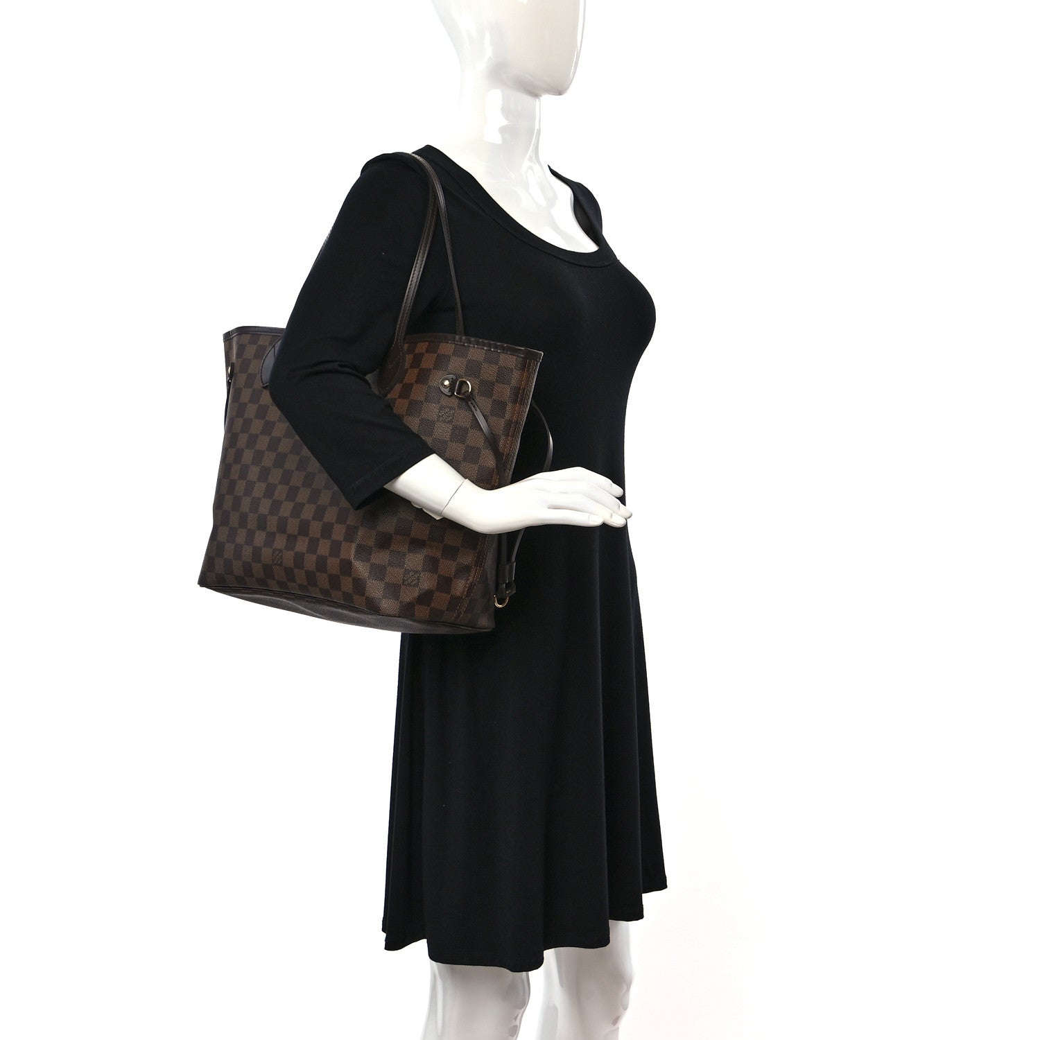 Louis Vuitton Damier Ebene Neo Neverfull MM Rose Ballerine 2 of 8