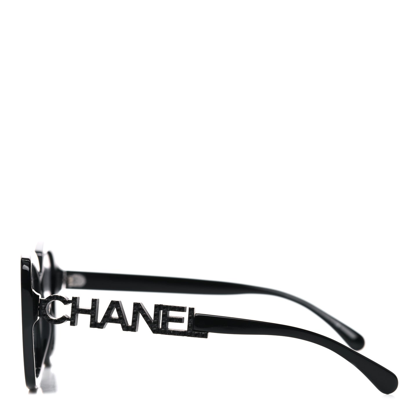 Acetate Strass Polarized Square Sunglasses 5422-B Black