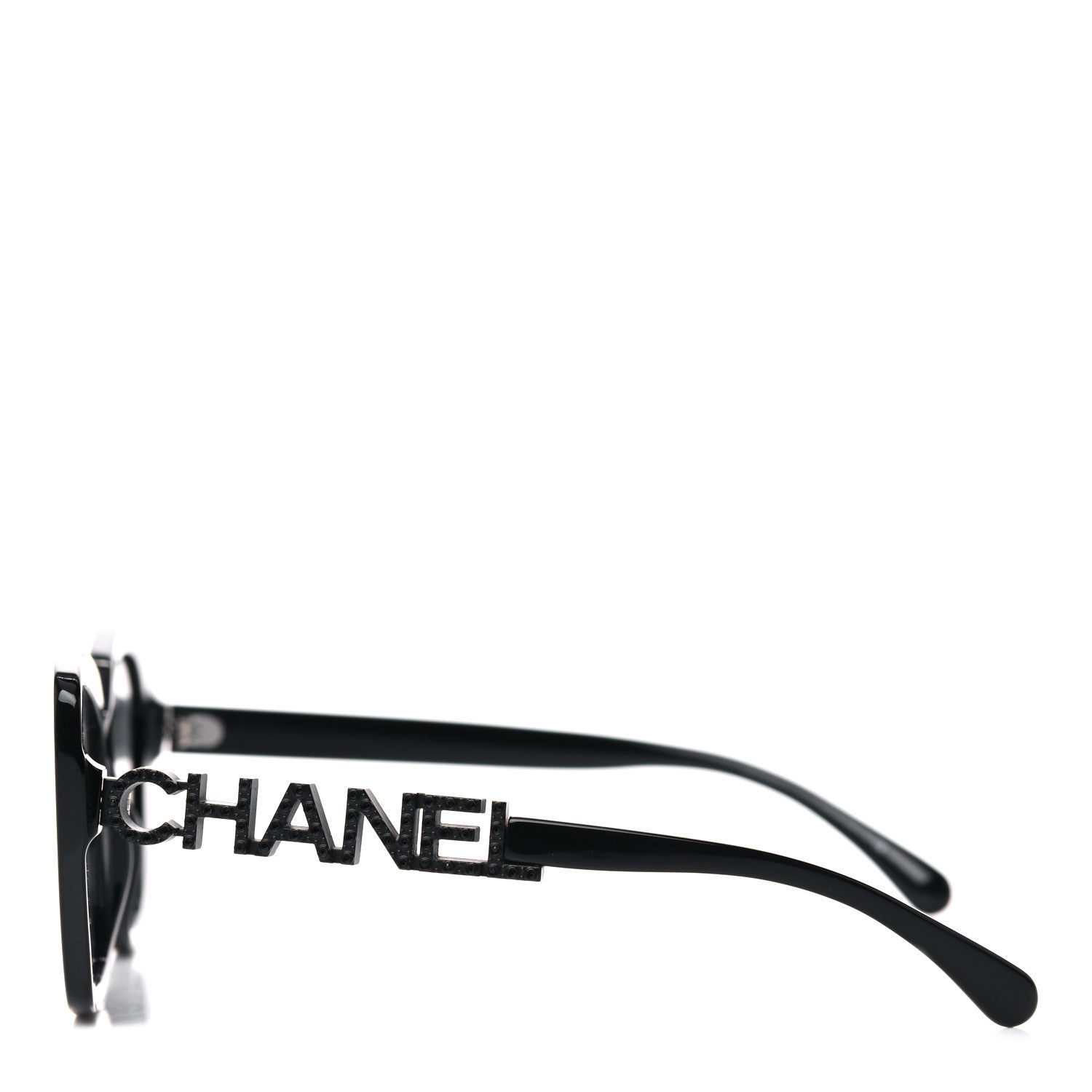 Chanel Acetate Strass Polarized Square Sunglasses 5422-B Black 3 of 7