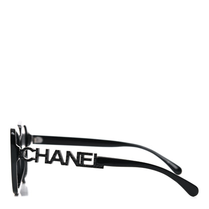 Chanel Acetate Strass Polarized Square Sunglasses 5422-B Black 3 of 7