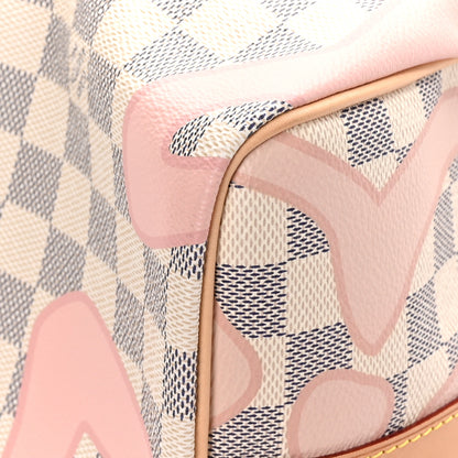 Louis Vuitton Damier Azur Tahitienne Speedy Bandouliere 30 Rose Ballerine 12 of 12