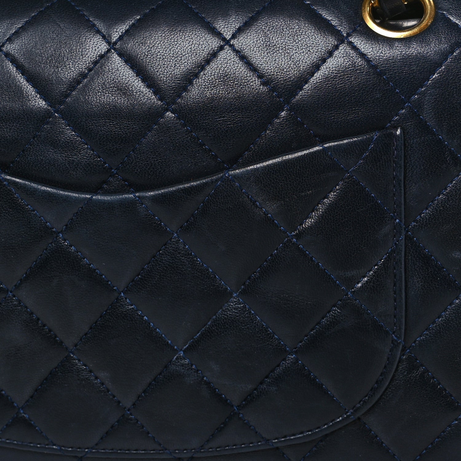 Chanel Lambskin Quilted Medium Double Flap Navy 4 of 10