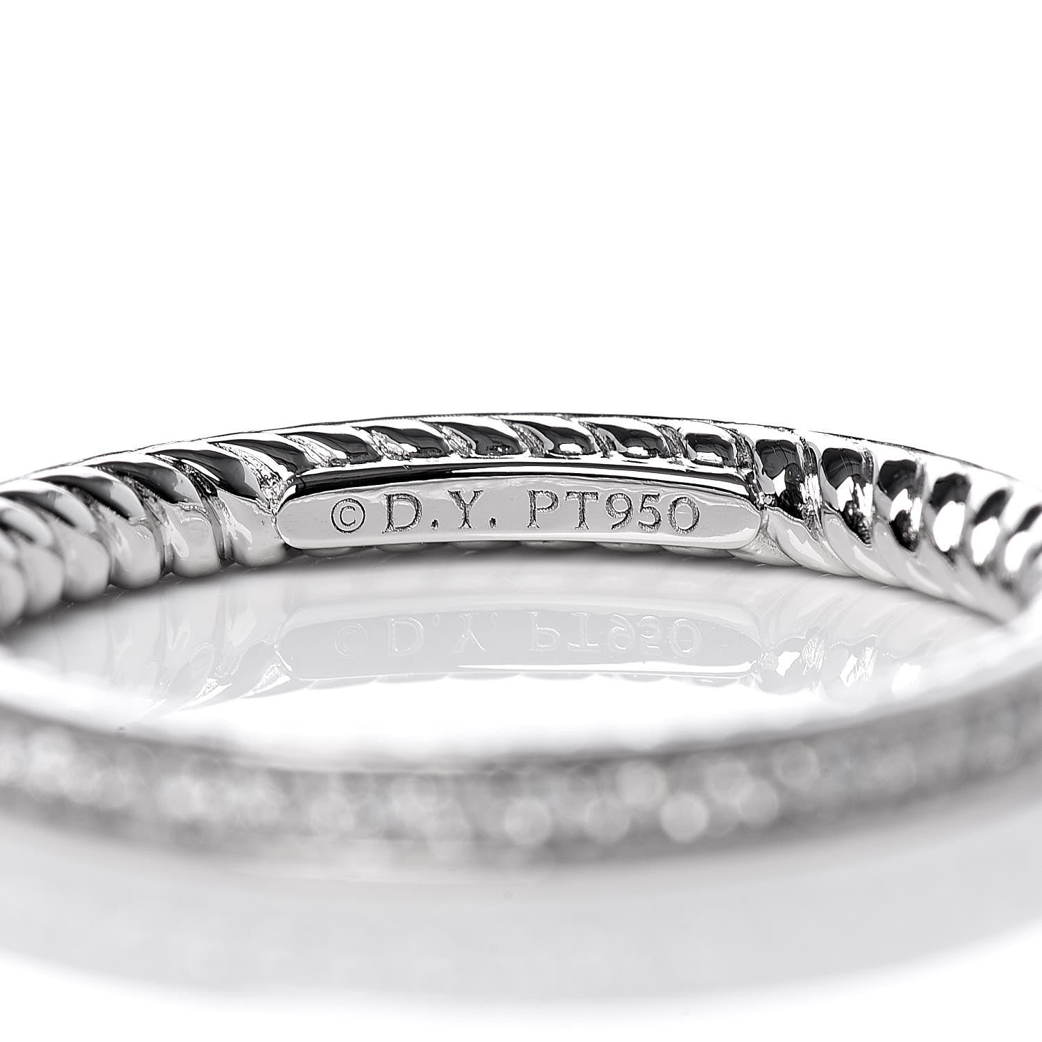 David Yurman Platinum Diamond 2.3mm Eden Half Eternity Wedding Band Ring 52 6 5 of 6